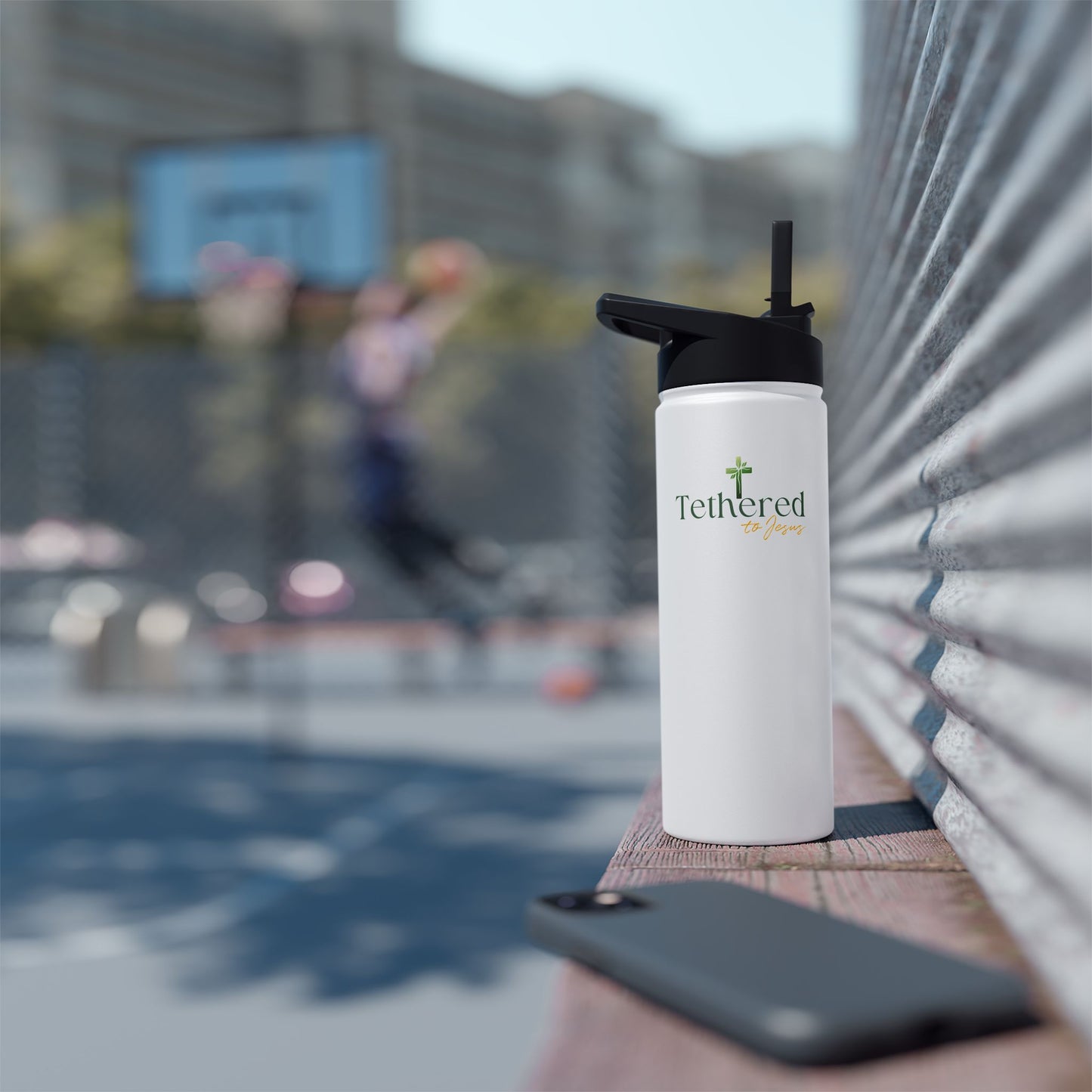 "Tethered to Jesus" - Water Bottle