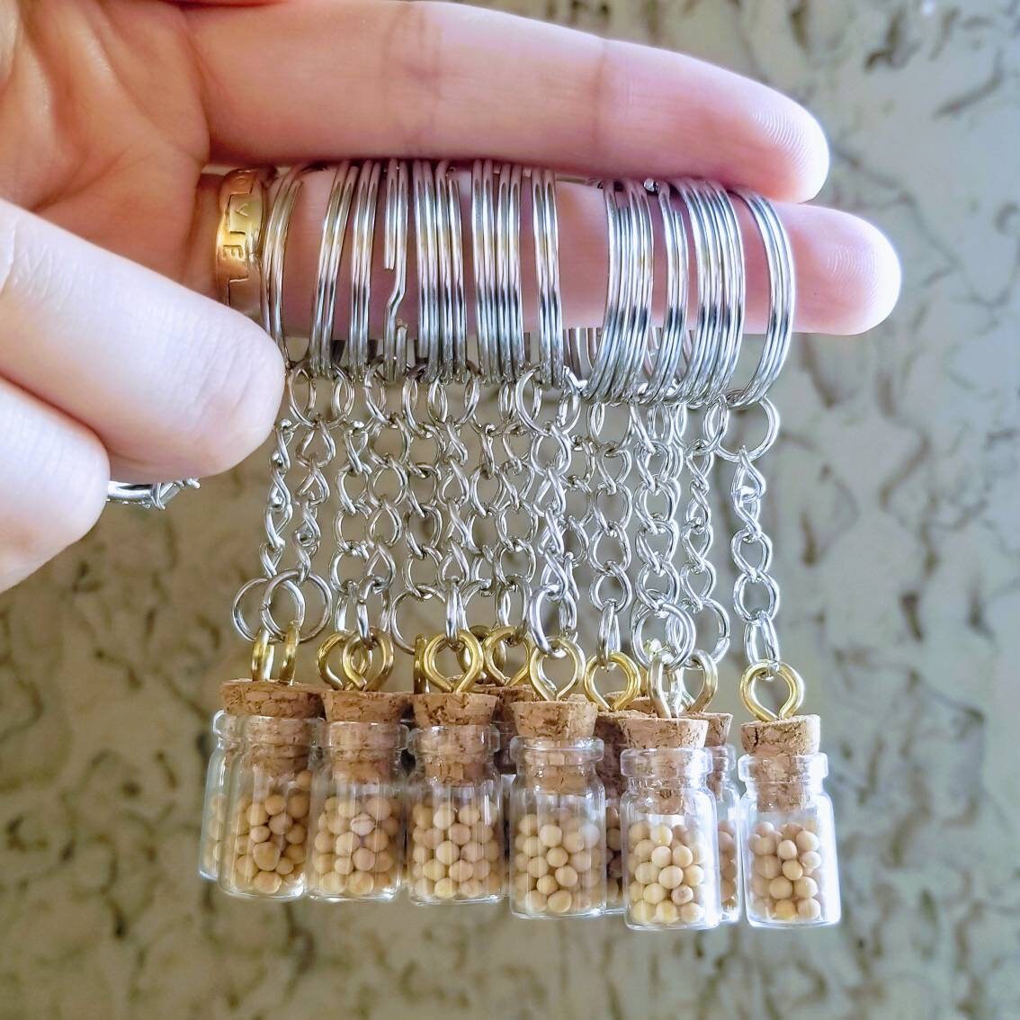Mustard Seeds or Pink Himalayan Salt - Keychain