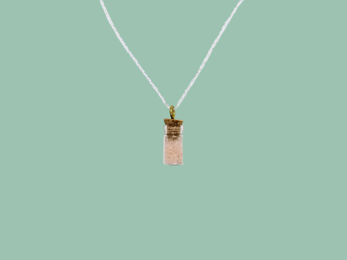 Pink Himalayan Salt Glass Jar - Necklace