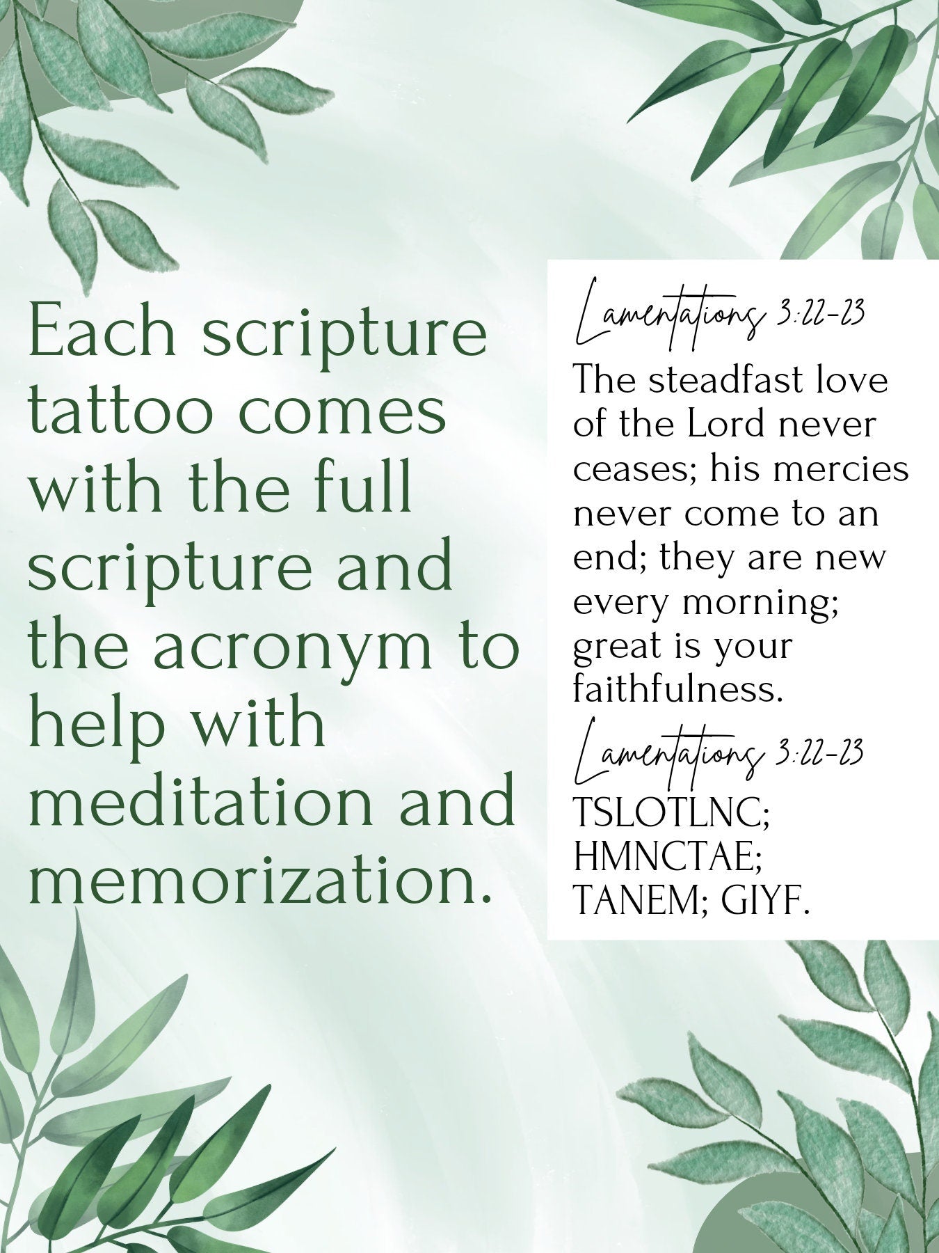 Scripture Memory Temporary Tattoos (Custom)