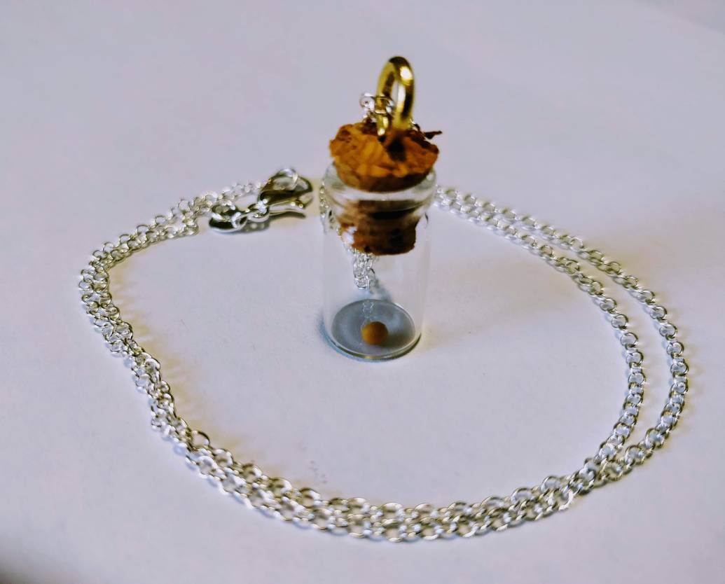 Mustard Seed Glass Jar - Necklace