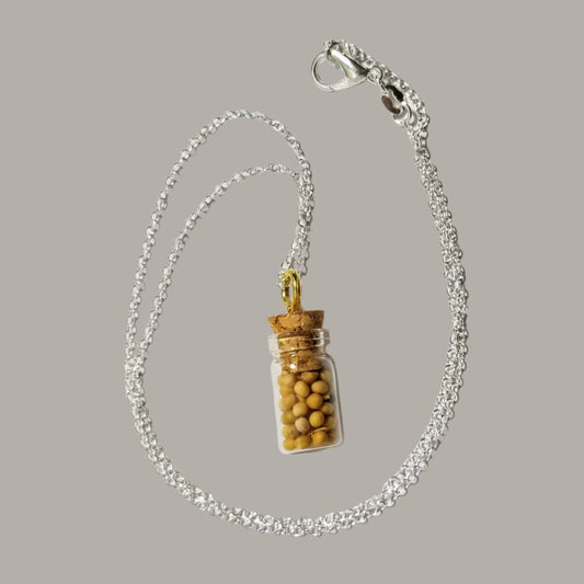 Mustard Seed Glass Jar - Necklace