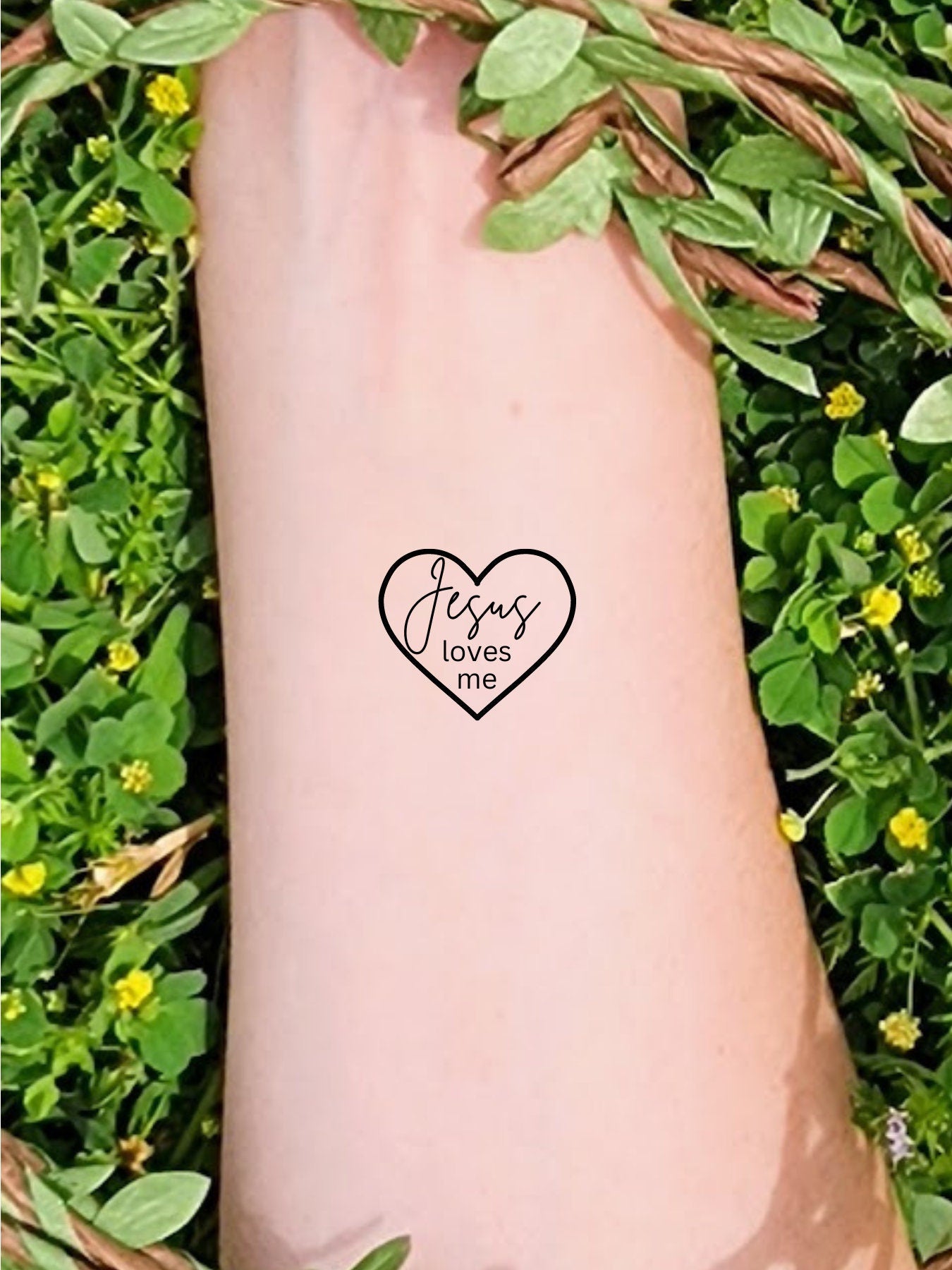 "Jesus Loves Me" Temporary Tattoo Sheet