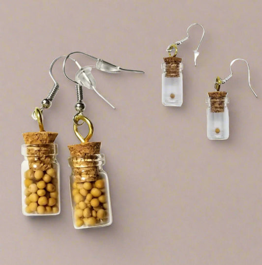 Mustard Seed Glass Jar - Earrings